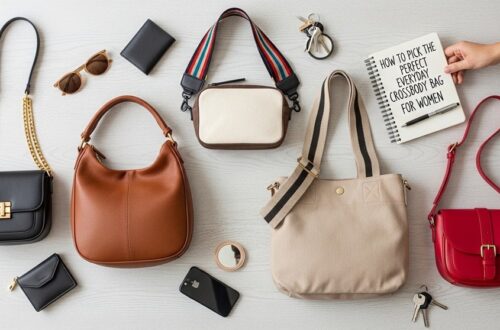 Woman wearing medium-sized everyday crossbody bag for daily errands