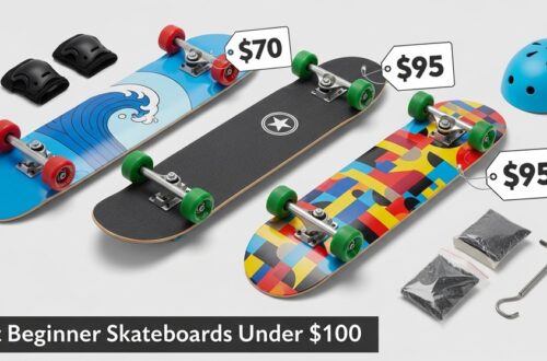 Beginner riding entry-level skateboard under $100 at skatepark