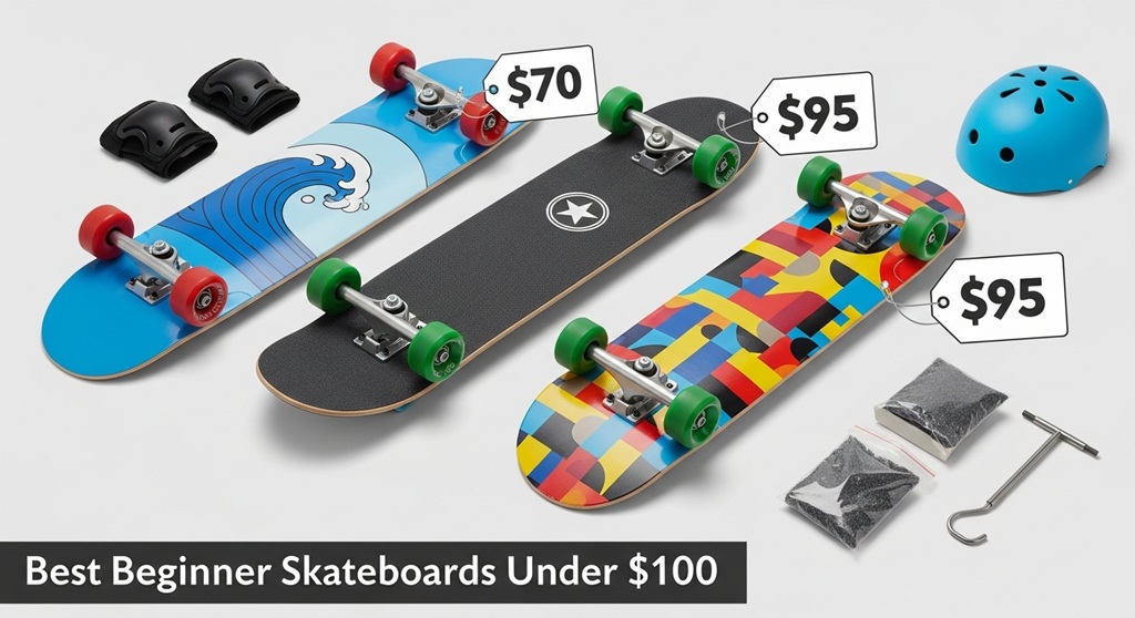 Beginner riding entry-level skateboard under $100 at skatepark