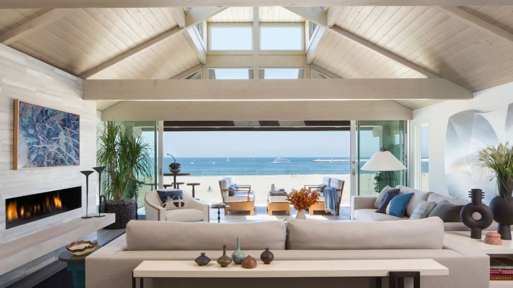 Miami home interior blending beach-inspired decor with clean modern design elements