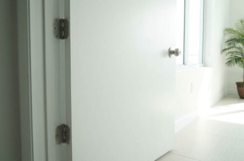 DIY hollow core door upgraded with wood veneer panels